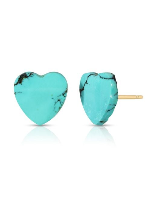 Heather Hawkins Jewelry Blue Genuine Heart Stud Earrings