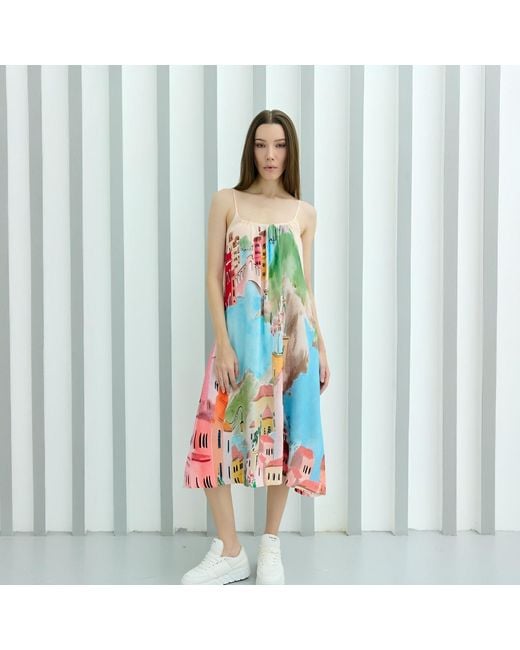 DHARA SHETH DUBAI White La Riviera Spaghetti Strap Midi Dress