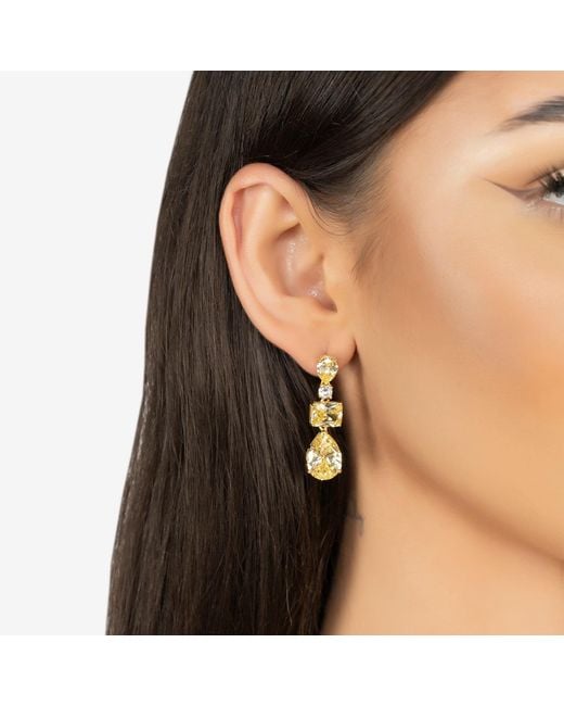 Latelita London Metallic Valentina Drop Earrings Topaz