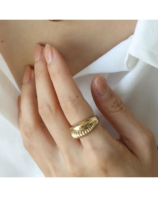 Retro Chic Metallic Drop Ring