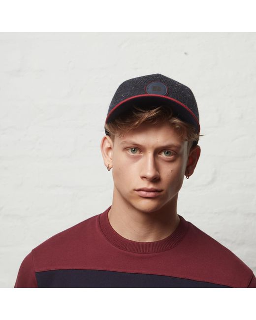 Dasmarca Hats Gray Johnny Burgundy Wool Baseball Cap for men