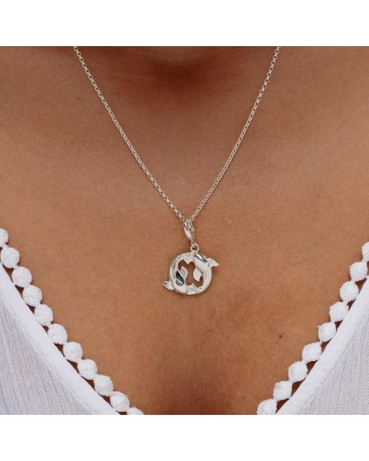Lily Charmed Metallic Sterling Koi Fish Pisces Zodiac Charm Necklace