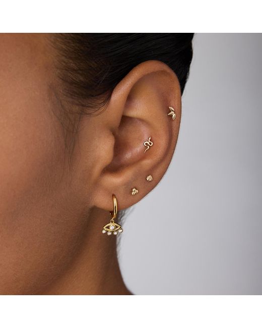 Vanhi Metallic 14K Solid Trinity Flat Back Stud