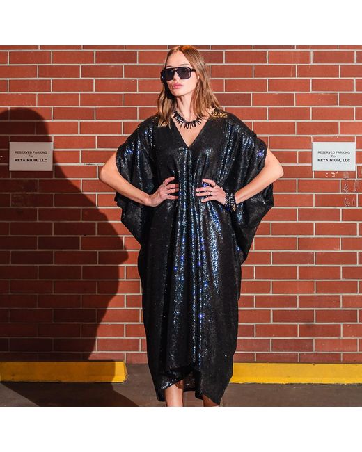 Jennafer Grace Black Sequin Caftan