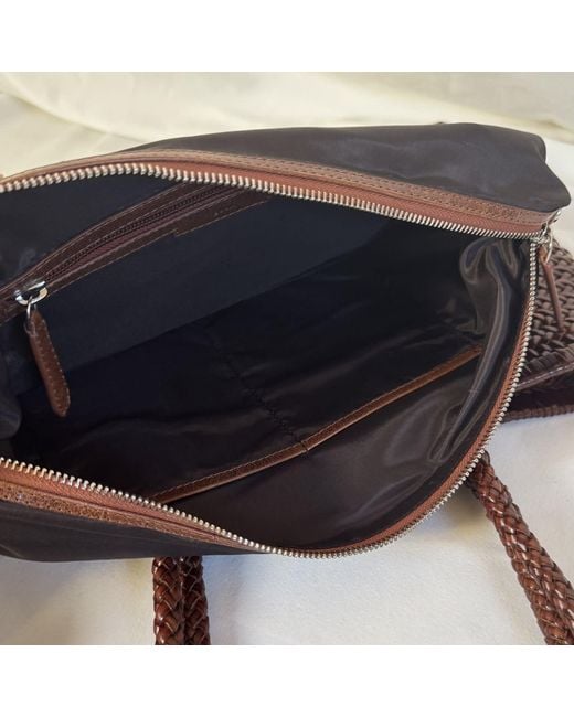 godi. Brown The Buna Handwoven Leather Tote Bag