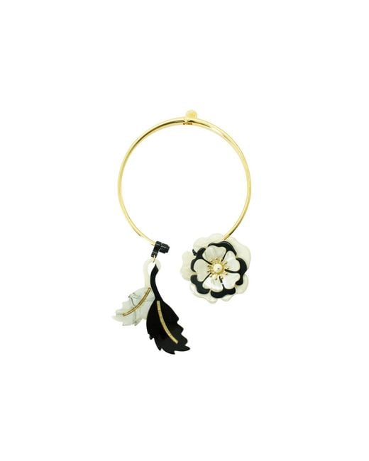 Gissa Bicalho Metallic Neutrals Handmade Acrylic Necklace Choker Camellia Nacre