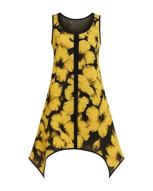 Conquista Yellow Sleeveless Double Layer Dress
