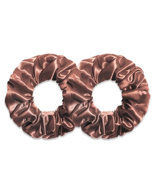 6Fiftytwo® Brown Neutrals Pure Mulberry Classic Silk Scrunchies