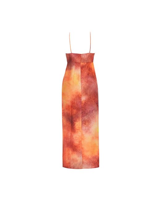 By Felizia Orange Elsa Midi Dress