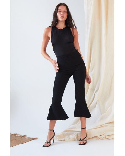 Sarvin Blue Frill Hem Trousers