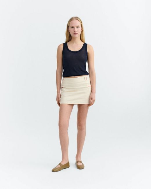 Thinking Mu Natural Hand Embroidered Short Skirt Mina