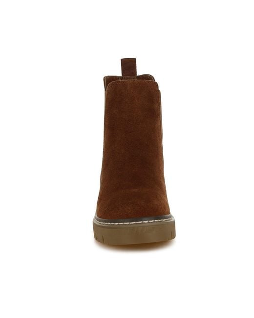Rag & Co Brown Vostok Suede Chunky Chelsea Boots