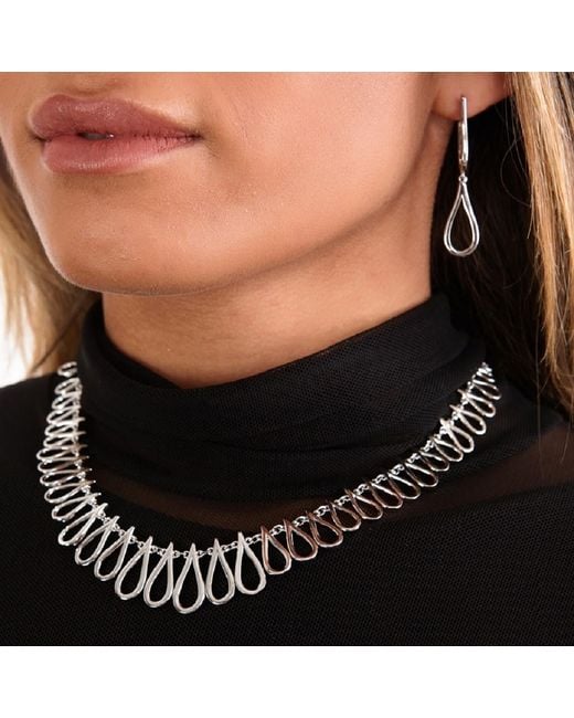 Lucy Quartermaine White Solid Sterling Double Petal Earring