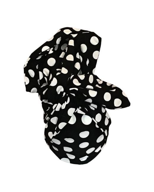 Romer Millinery Black Twisturban Turban With Dots