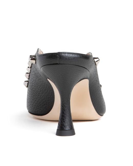 Beautiisoles by Robyn Shreiber Made in Italy Blue Georgia Leather Studded Comfortable Classsy Mule For Valentine Evening & Day Wear