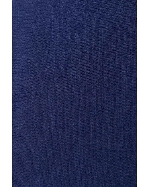 Louche Blue Justin Linen Mix Short Sleeve Jumpsuit