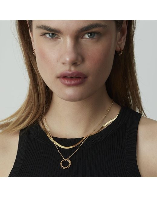 Muru Metallic Karma Necklace With Bead Chain