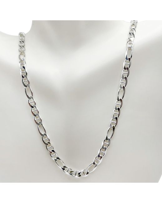 Kylie Harper Metallic Italian Sterling 4.75Mm Figaro Gucci/Mariner Chain Necklace for men