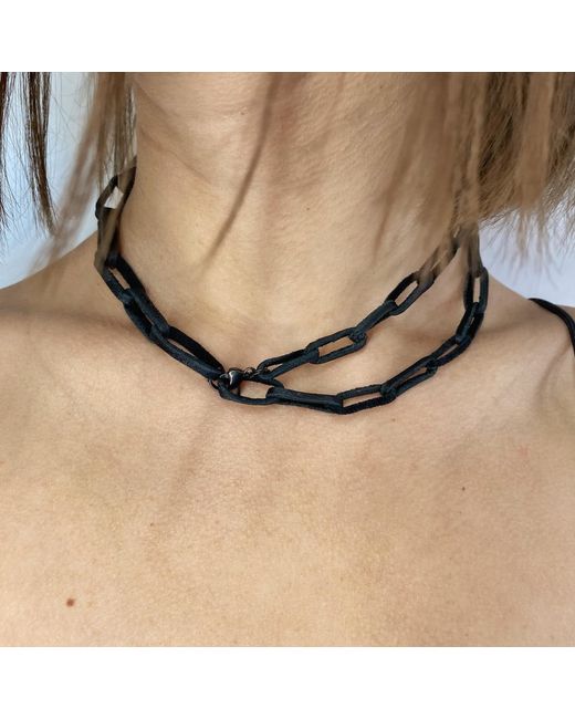 WAIWAI Black Multifunctional Leather Chain Necklace