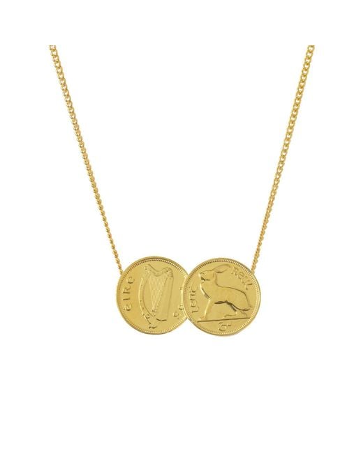 Katie Mullally Metallic 3D Double Irish Coin Necklace