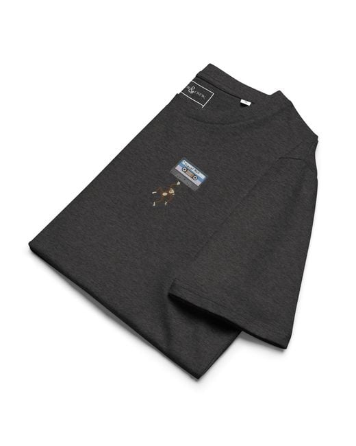 Anchor and Crew Black Heather Cassette Monkey Organic Cotton Embroidered T-Shirt