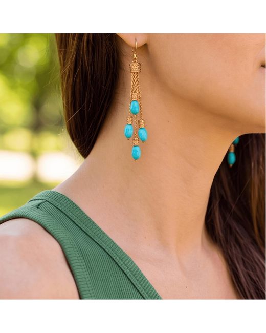 Ormiro Blue Dakini Tassel Earrings
