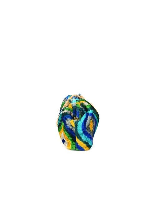 SJW BAGS LONDON Blue Victoria Ikat Mini Pouch Bag