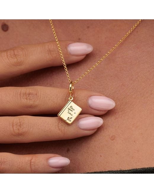 Lily Charmed Metallic Plated Story Book Charm Necklace