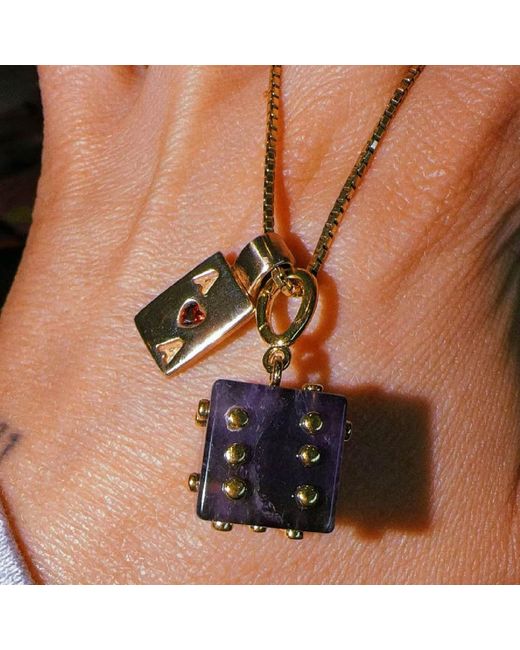 The Lila Lobster Blue Dice Charm Amethyst