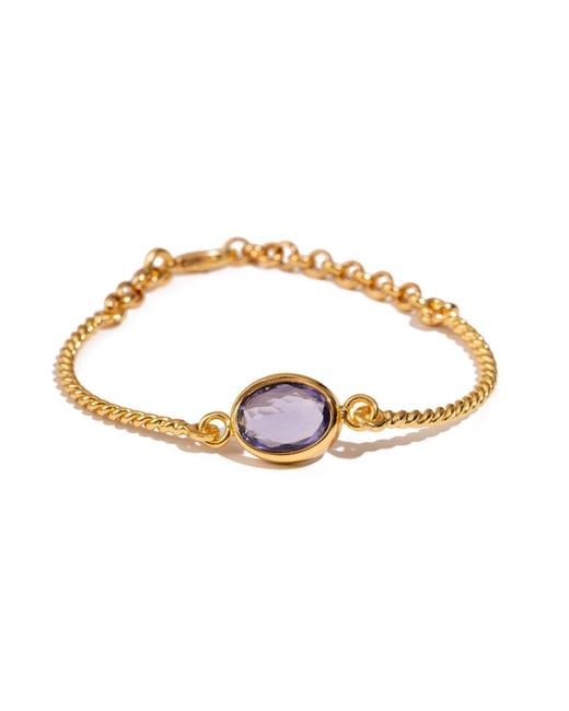 Ebru Jewelry Metallic Mystic Amethyst Glow Adjustable Bracelet