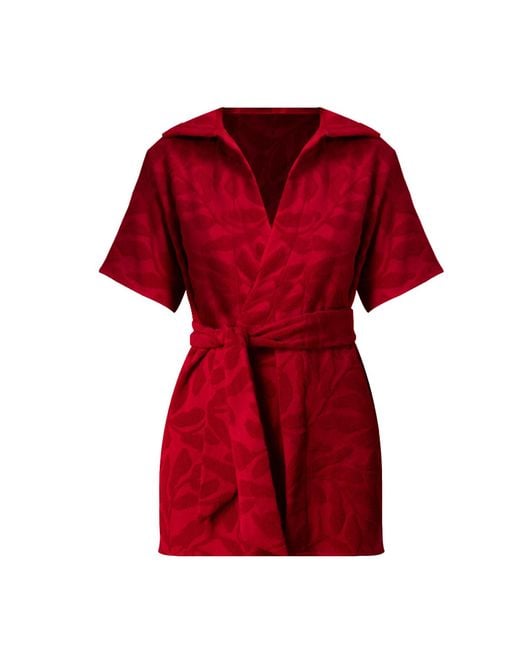 Nur Karaata Red Victoria Beach Dress