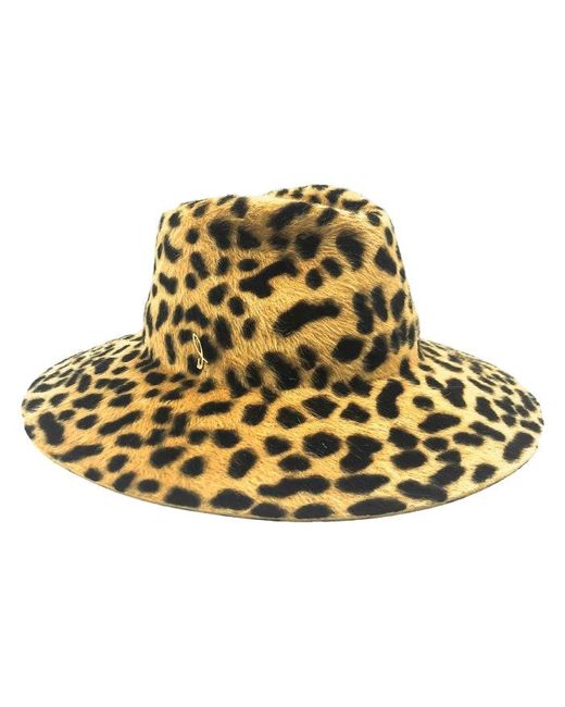 DORIA 1905 Metallic Animalier Melousine Felt Animal Pattern Wide Brim Hat