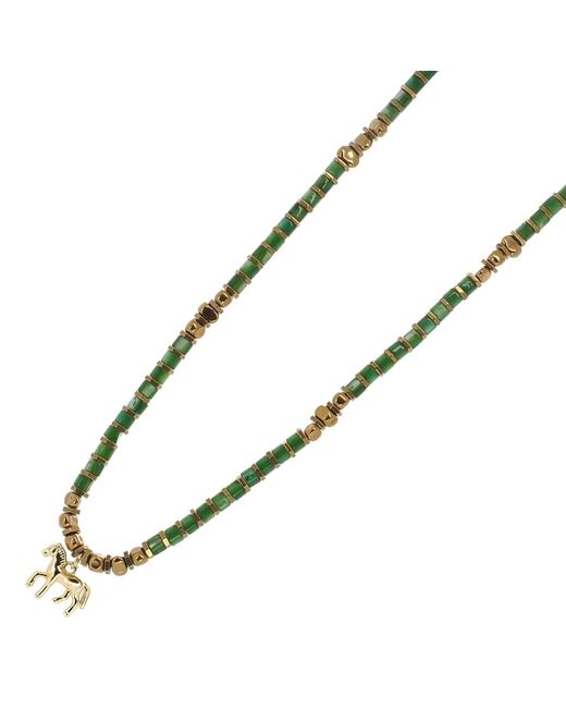 Ebru Jewelry Metallic Free Spirit Horse Charm Choker Necklace