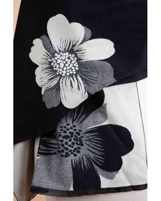 Saachi Black Fresh Floral Reversible Scarf