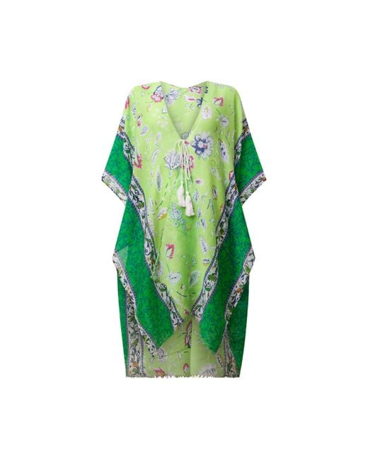 James Lakeland Green Floral Paisley Kaftan