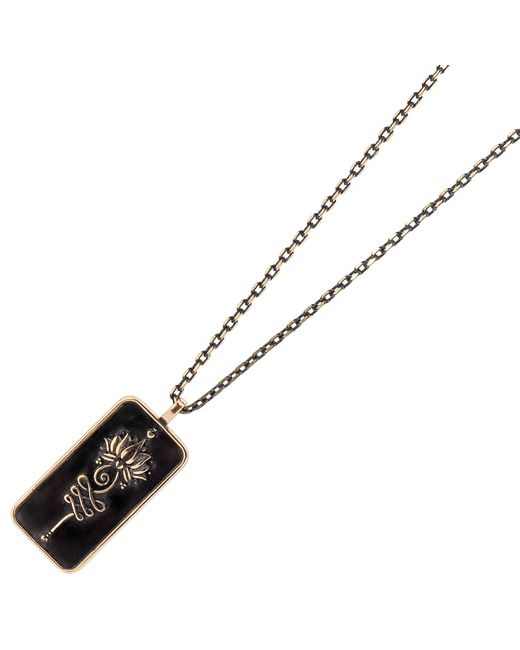 Ebru Jewelry Black Love Yourself Unalome Necklace