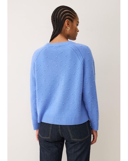 Loop Cashmere Blue Bobble Sweater