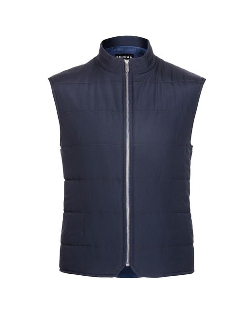 SEREN LONDON Blue Quilted Gilet for men