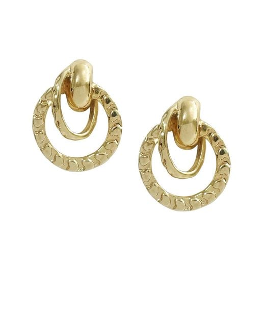 Maison De Gala Metallic Double Hoop Statement Stud Earrings