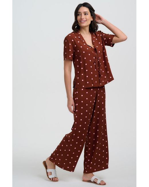 Sugarhill Brown Patsy Palazzo Trousers, Polka