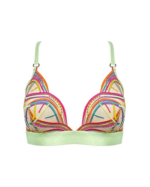 Somewhere Never Green Disco Deco Triangle Bralette
