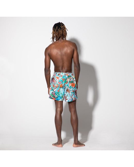 Maison Tangerine Blue Monkey Business Swim Shorts for men