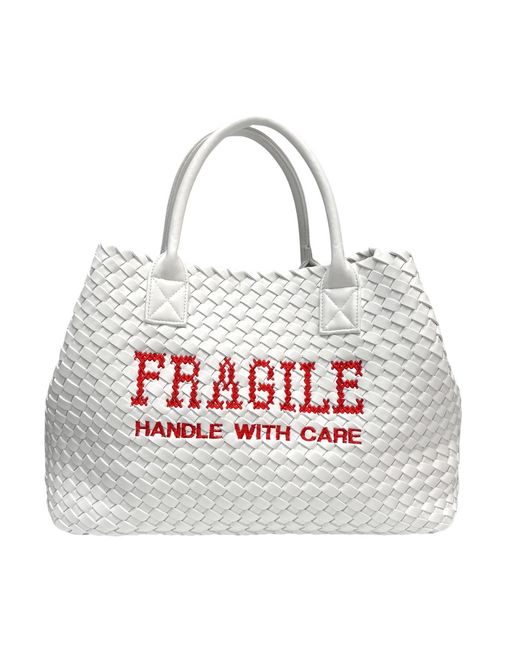 Lilly Loves White Fragile Handle With Care Handbag