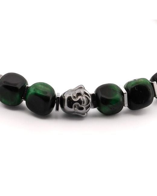 Ebru Jewelry Black Tiger's Eye Buddha Bracelet for men