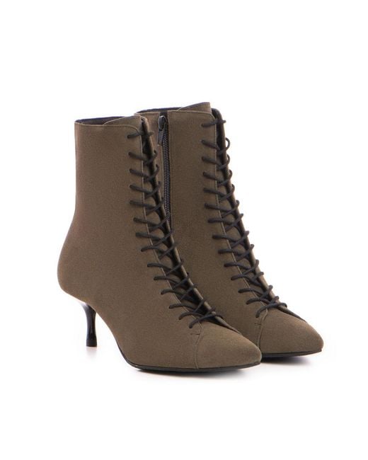The 5Th Element Brown Lucia Mid-Shaft Lace-Up Boot