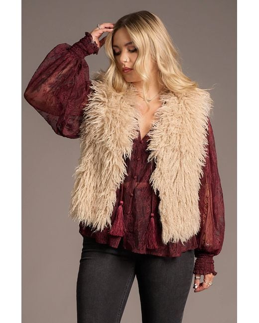 Little Lies Natural Neutrals Penny Lane Faux Mongolian Fur Gilet