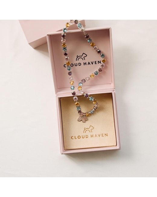 Cloud Haven Metallic Cz Logo Pendant Necklace