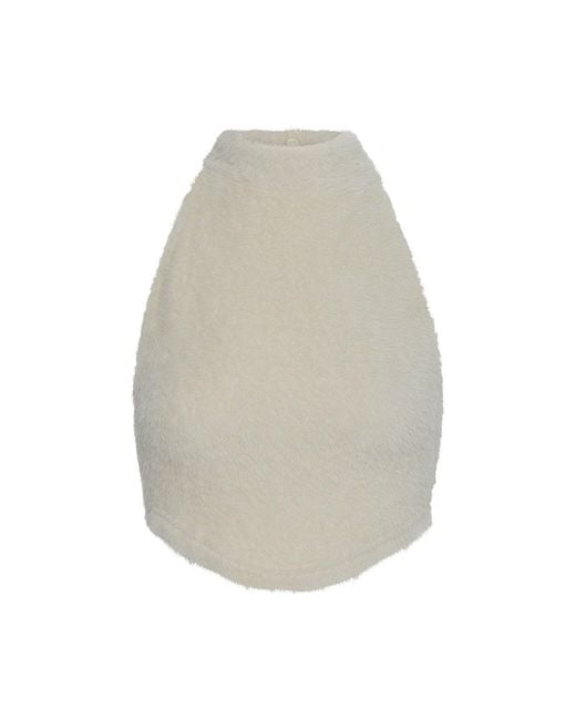 No'design White Neutrals Halo Open-Back Blouse