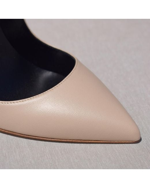 Aethra Shoes Natural Neutrals Aesi Nude Leather Pointed Toe Stiletto Pumps