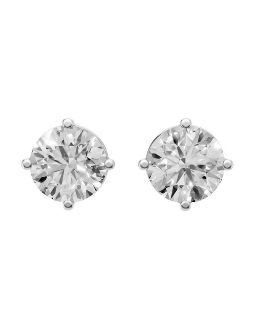 Aya Fine Jewelry Metallic 3.02 Ct Round Brilliant Lab Diamond Stud Earrings